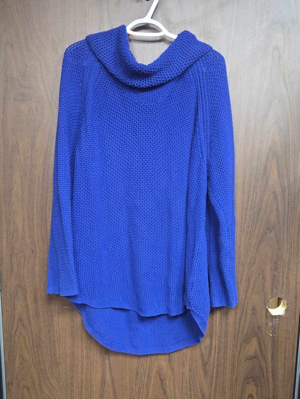 Eight Eight Eight Size 2X Blue Cowl Neck Chunky Knit Sweater